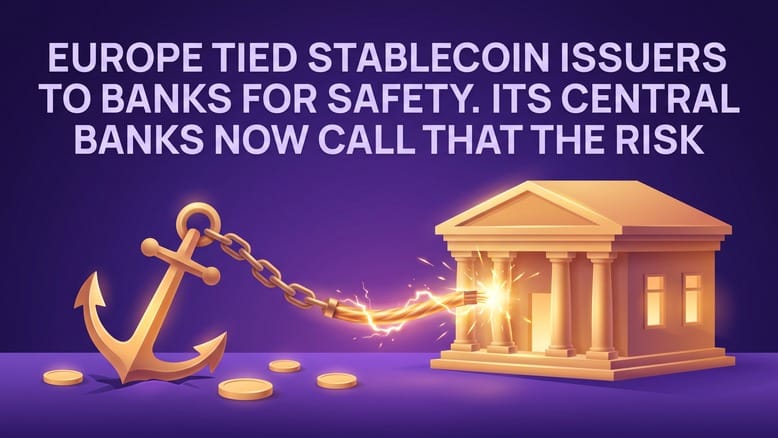 A golden anchor chained to a bank building, the chain turning into a live cable that sparks into the bank
